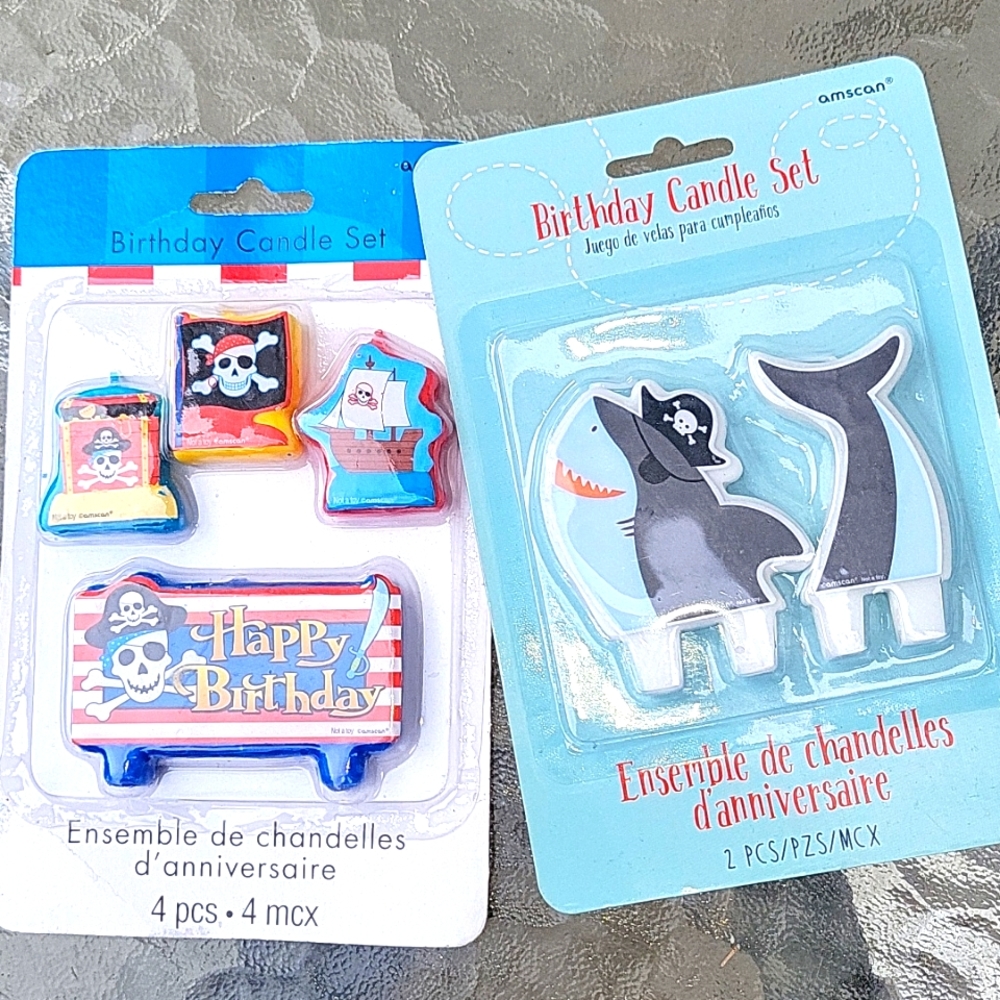 NEW Pirates & Shark Birthday Candle Bundle